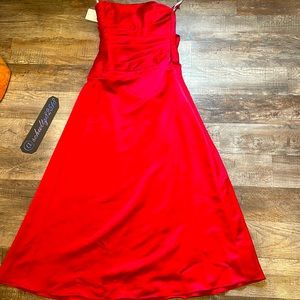 Red floor length dress